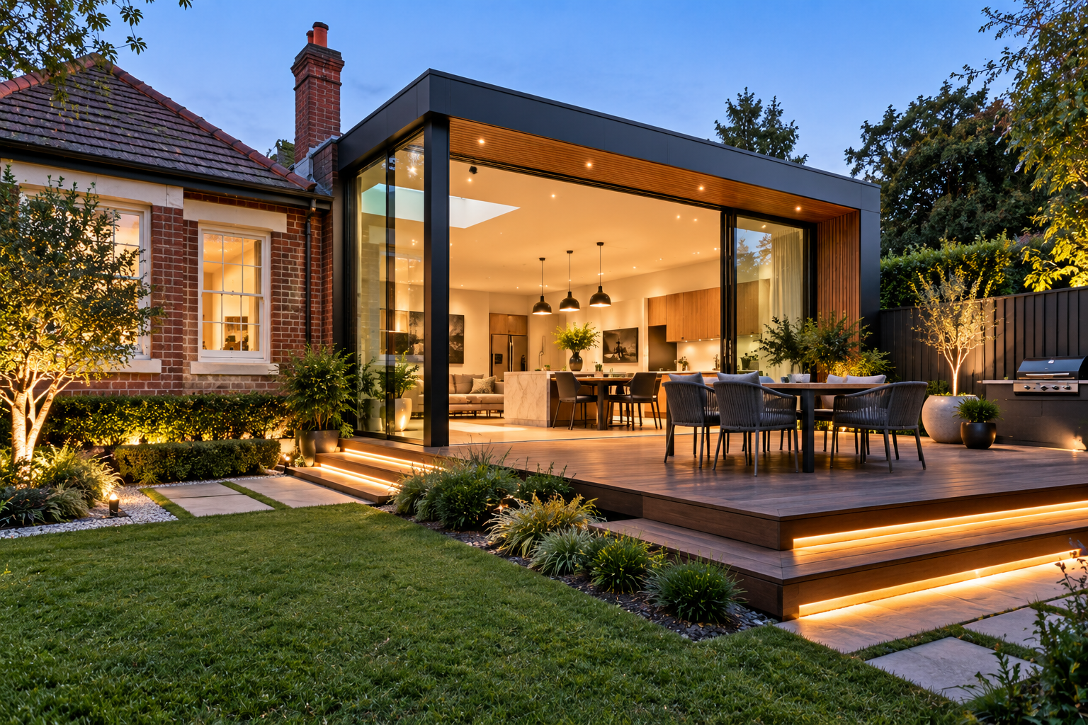 FIDARO glass home extension and garden